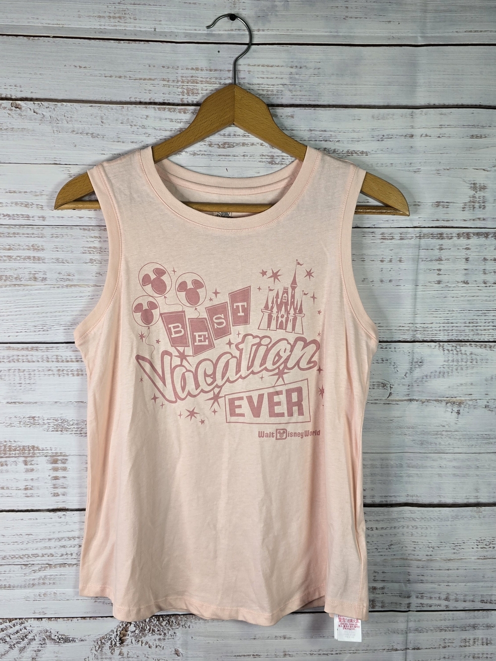 Disney Parks Best Vacation Ever Pink Graphic Tank Top Women’s Size Small